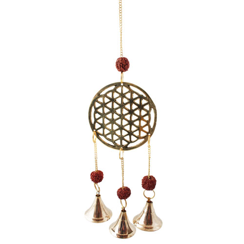 Sonderangebote / Artikel&uuml;bersicht / Messing-Windspiel Blume desLebens, 28 cm